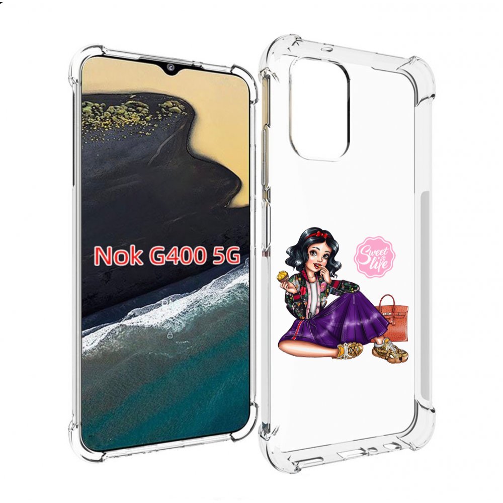 

Чехол MyPads Сладкая-жизнь женский для Nokia G400 5G, Прозрачный, Tocco