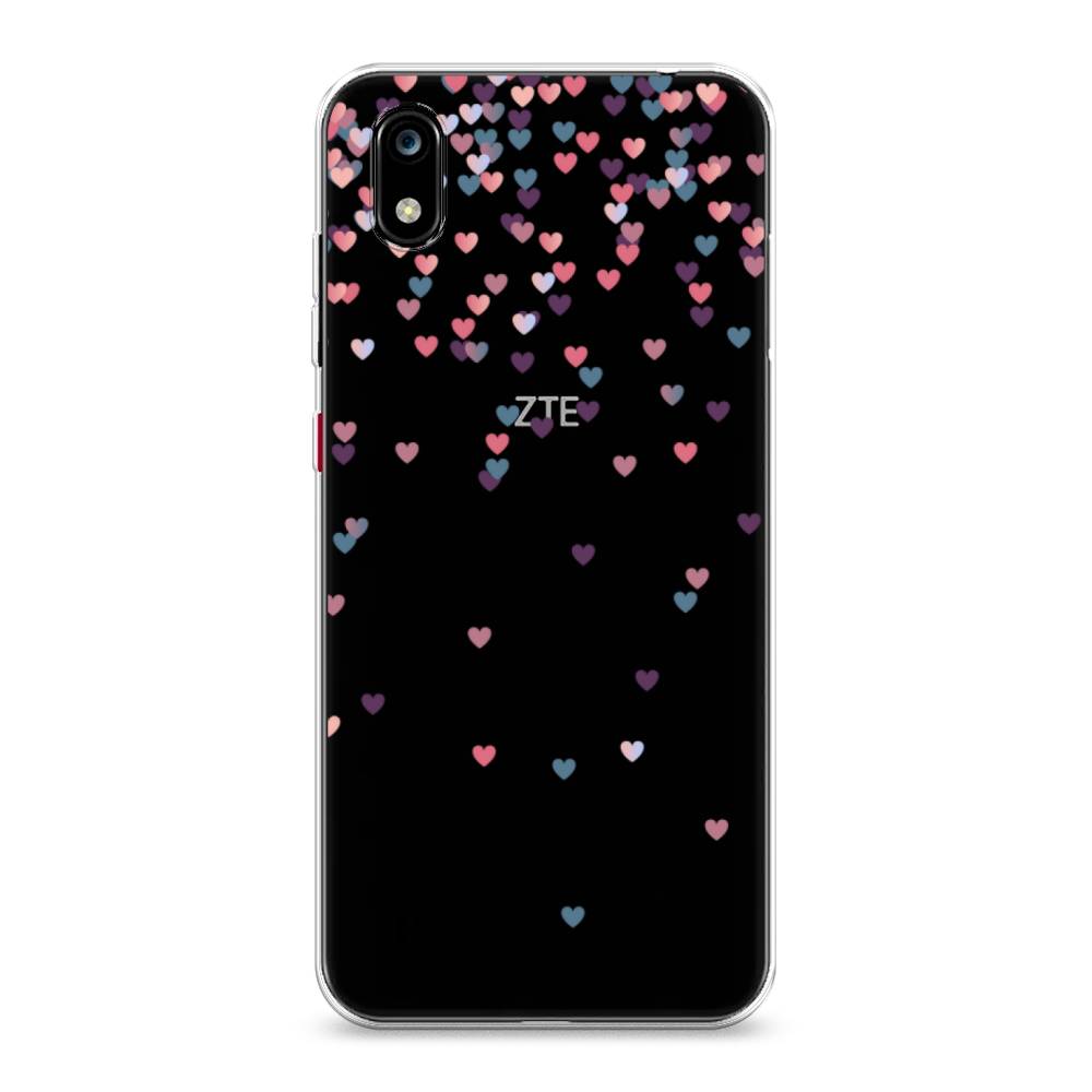 

Чехол на ZTE Blade A7 2019 "Посыпка сердечки", Розовый;фиолетовый, 133150-3