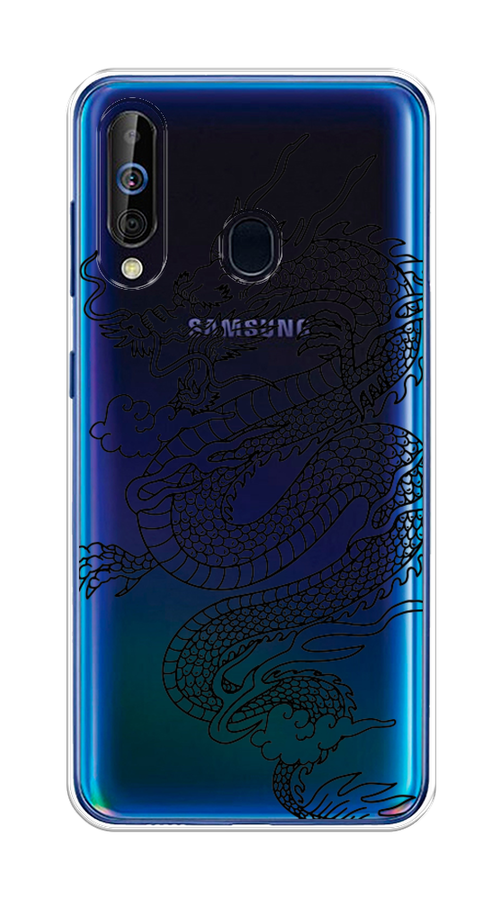 

Чехол на Samsung Galaxy A60 "Большой китайский дракон", Черный;серый, 28250-1