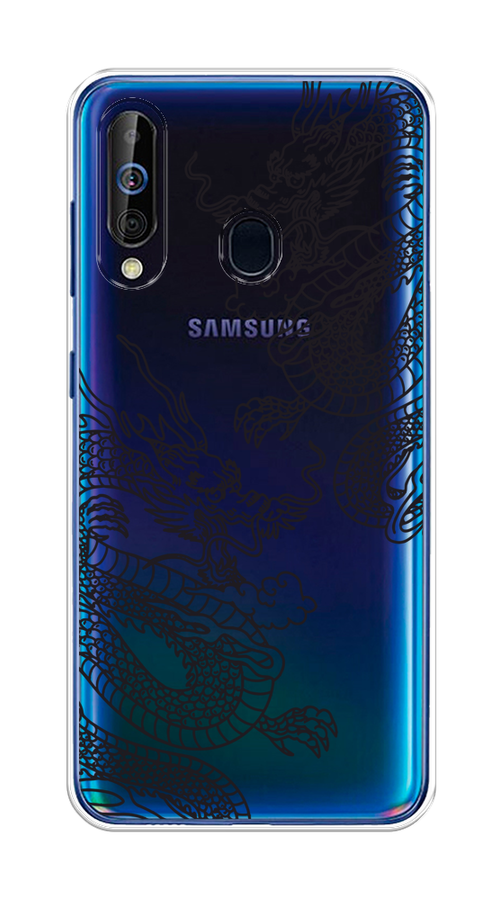 

Чехол на Samsung Galaxy A60 "Два китайских дракона", Серый;черный, 28250-1