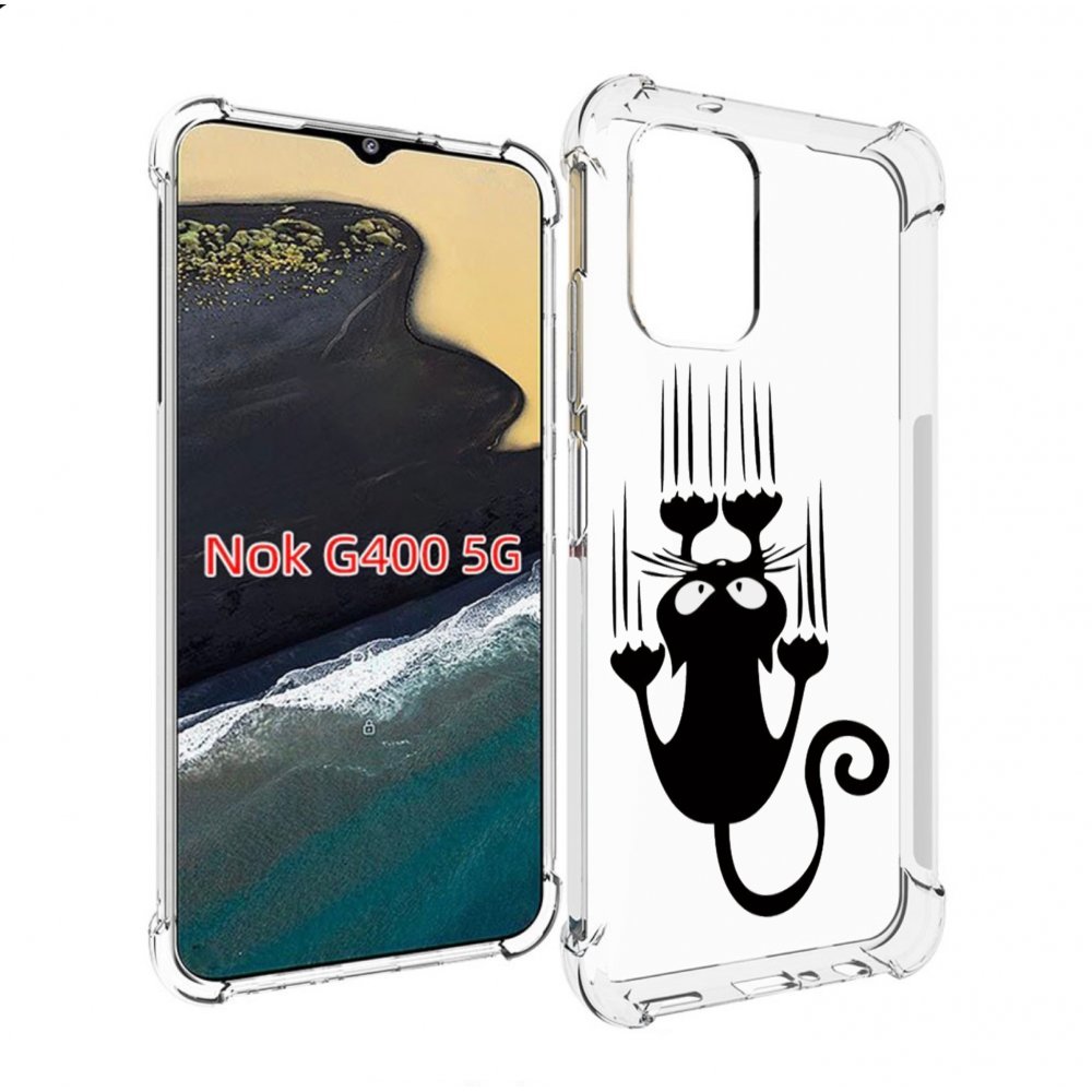

Чехол MyPads Свисающий-кот для Nokia G400 5G, Прозрачный, Tocco