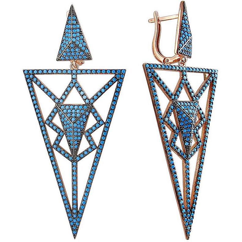 

Серьги женские из серебра Эстет 01С2510528А-2, фианит, 01С2510528А-2