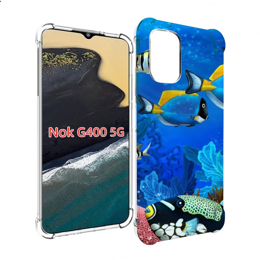 

Чехол MyPads Рыбки для Nokia G400 5G, Прозрачный, Tocco