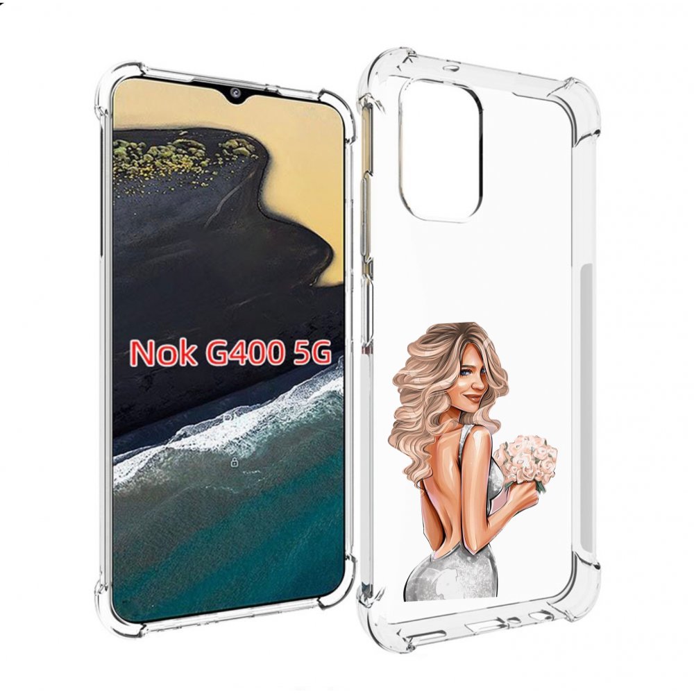

Чехол MyPads Роскошное-платье женский для Nokia G400 5G, Прозрачный, Tocco