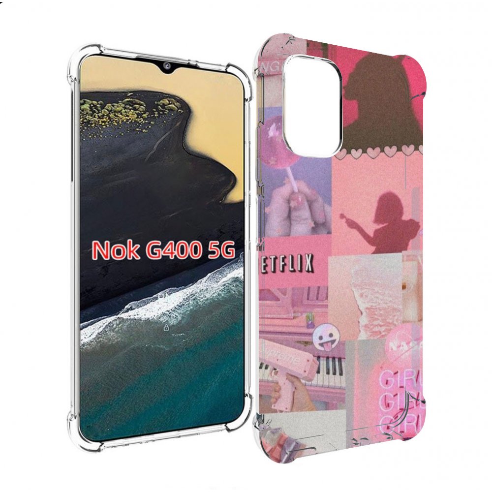 

Чехол MyPads Розовый-вайб для Nokia G400 5G, Прозрачный, Tocco