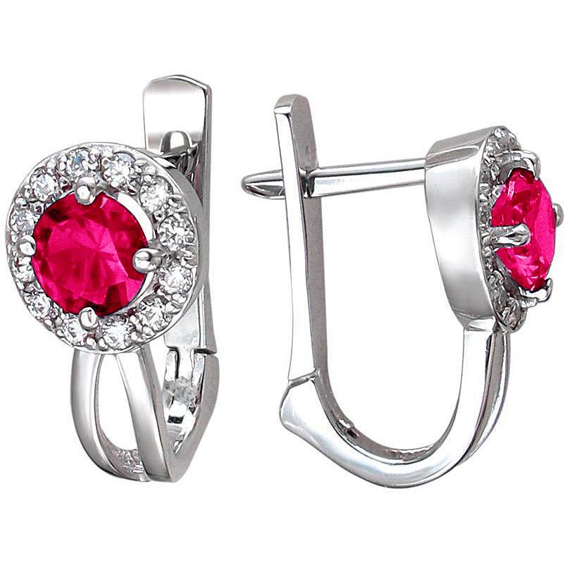 

Серьги женские из серебра Эстет 01С258522-3, фианит/корунд, 01С258522-3