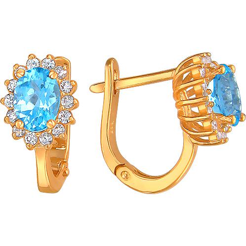 

Серьги женские из золота Эстет 01С3110956-1, фианит/топаз, 01С3110956-1