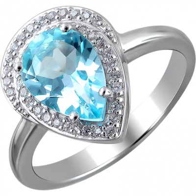 

Кольцо из серебра с фианитом/топазом р. 17,5 Эстет Г11К351267ТВ, Г11К351267ТВ