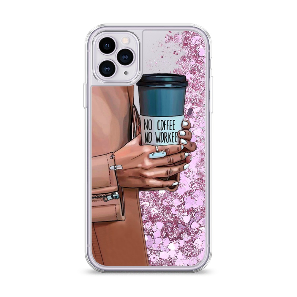 

Жидкий чехол с блестками "No coffee" на Apple iPhone 11 Pro Max, 12294-1