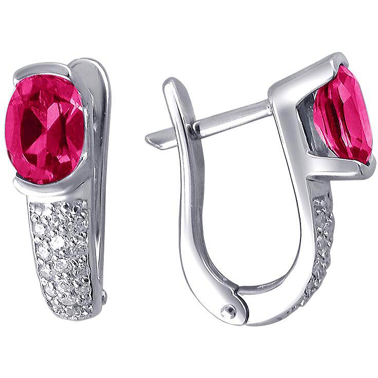 

Серьги женские из серебра Эстет 01С252703-3, фианит/корунд, 01С252703-3
