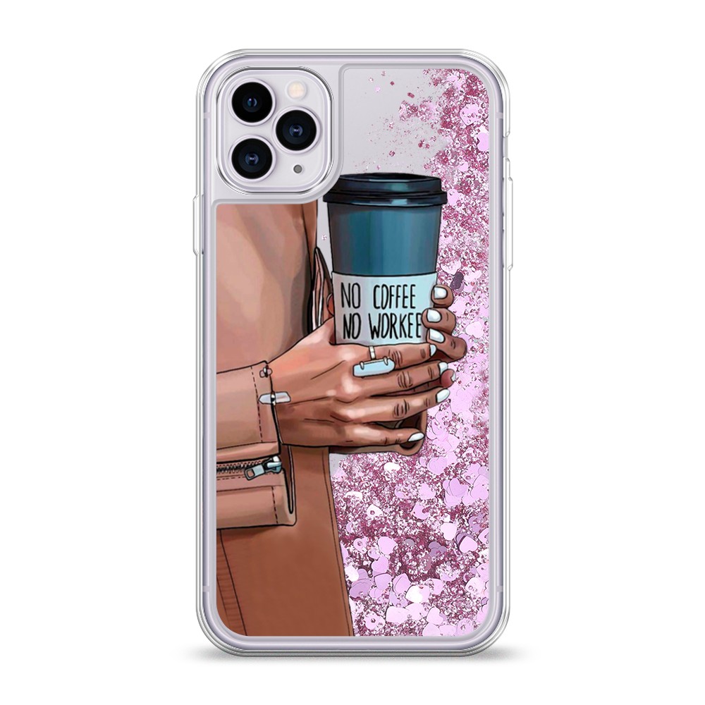 

Жидкий чехол с блестками "No coffee" на Apple iPhone 11 Pro, 12394-1
