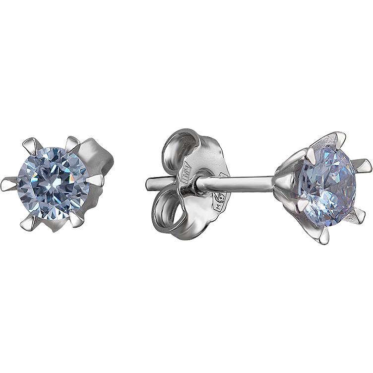 

Серьги-пусеты из серебра Эстет 01С255239-8, фианит, 01С255239-8