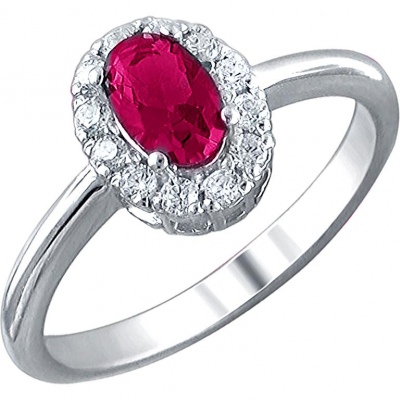 

Кольцо из серебра р.  Эстет 01К256899-3, фианит/гранат, 01К256899-3