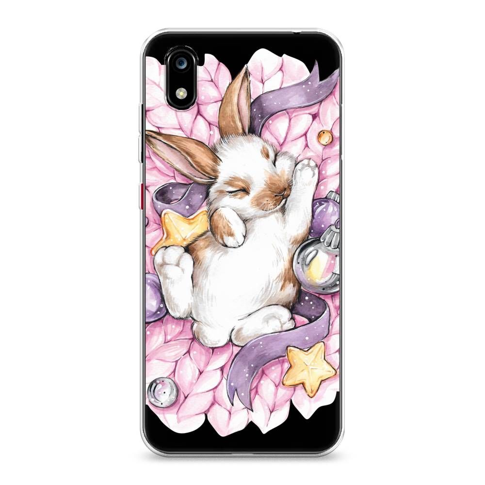

Чехол на ZTE Blade A7 2019 "Кролик спит", Розовый;белый, 133150-5