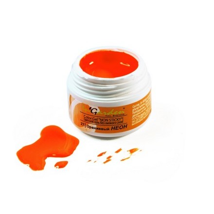 фото Лак для ногтей in'garden color gel 27, оранжевый неон, 5 г