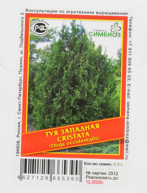 Туя западная «Cristata» - 0,3 г