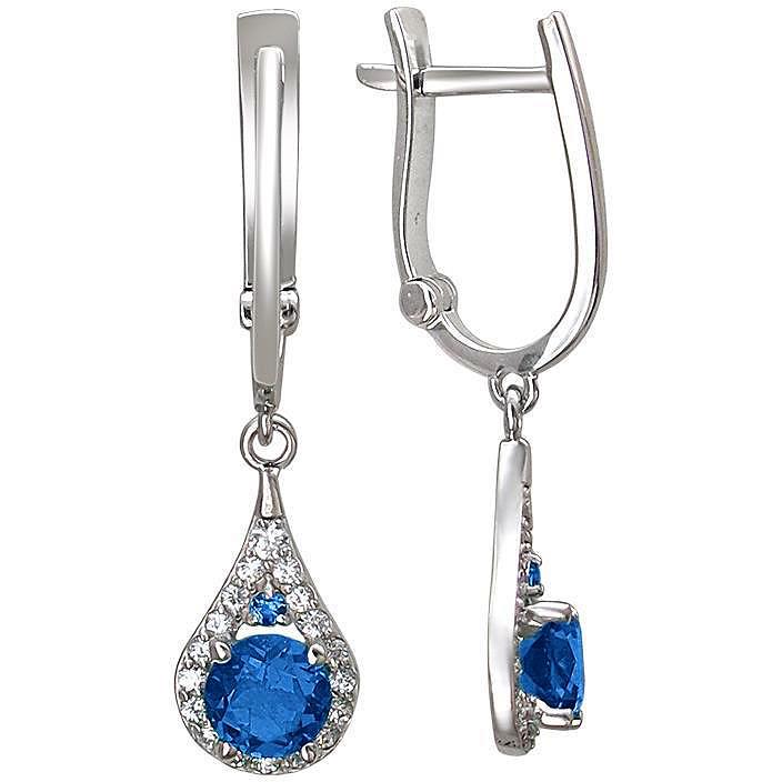 

Серьги женские из серебра Эстет 01С258523-1, шпинель/фианит, 01С258523-1