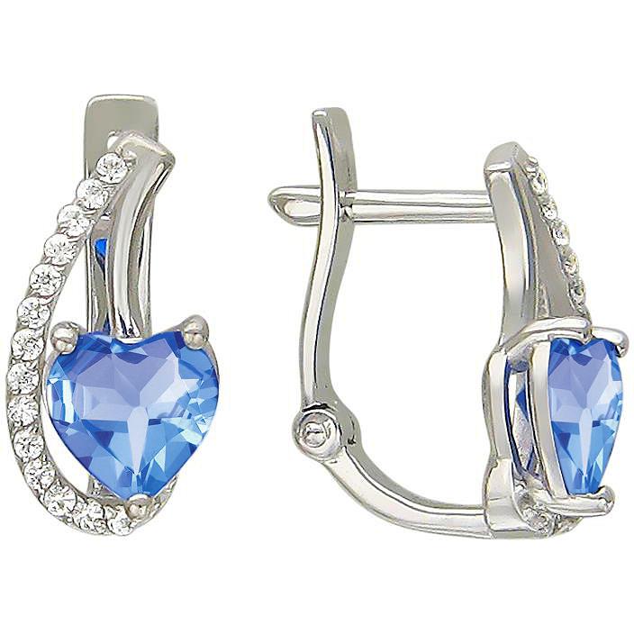 

Серьги женские из серебра Эстет 01С256244-1, фианит, 01С256244-1