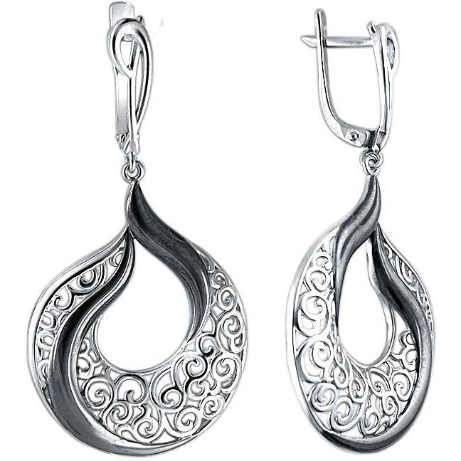

Серьги женские из серебра Эстет 01С0510559ЧР, без вставки, 01С0510559ЧР