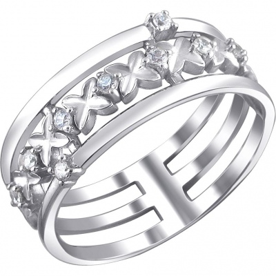 

Кольцо из серебра с фианитом р. 17,5 Эстет 01К159784, 01К159784
