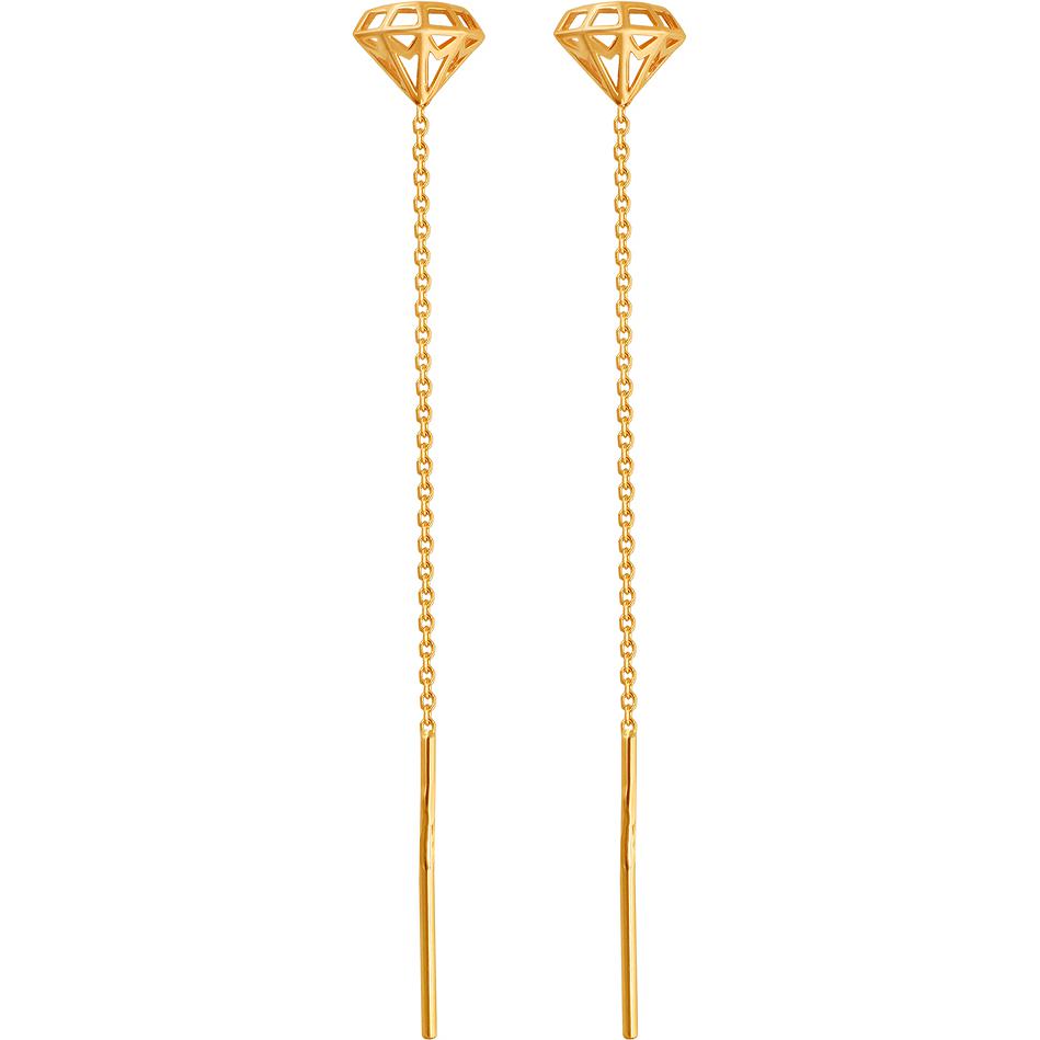 

Серьги женские из золота Эстет 01С0110574, без вставки, 01С0110574