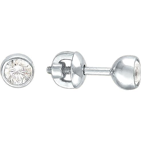 

Серьги-пусеты из золота Эстет 01С129308, фианит, 01С129308