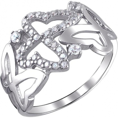 

Кольцо из серебра р.  Эстет 01К1510399, фианит, 01К1510399