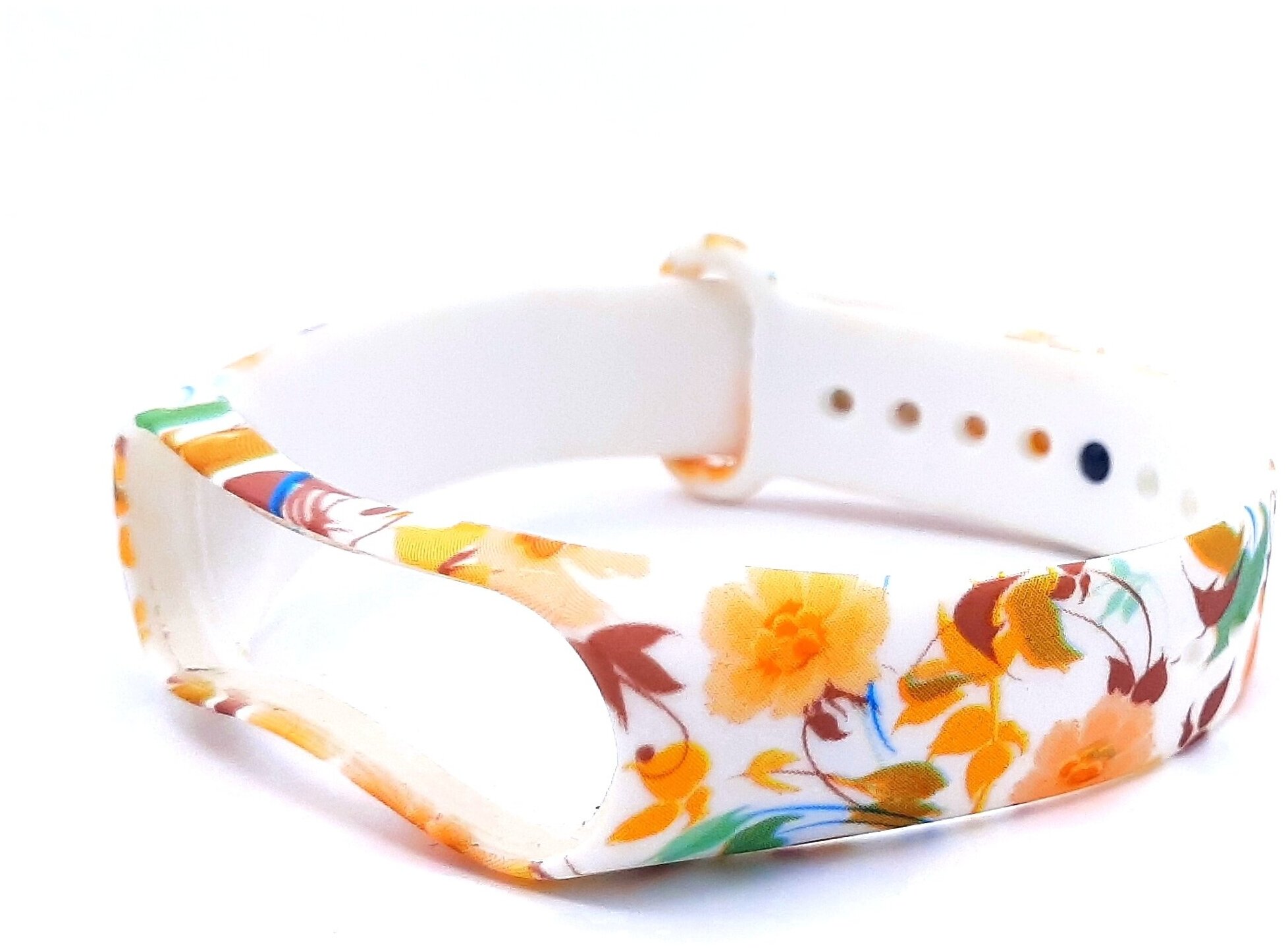 

Ремешок силиконовый для фитнес-браслета Xiaomi Mi Band 3/4,летние оранжевые цветы, Xiaomi Mi Band 3/4