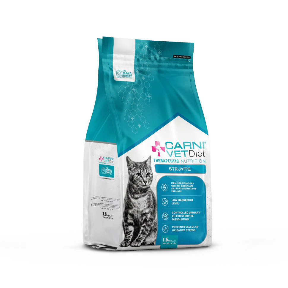 Сухой корм для кошек CARNI Vet Diet Struvite диетический, при мочекаменной болезни, 1.5 кг