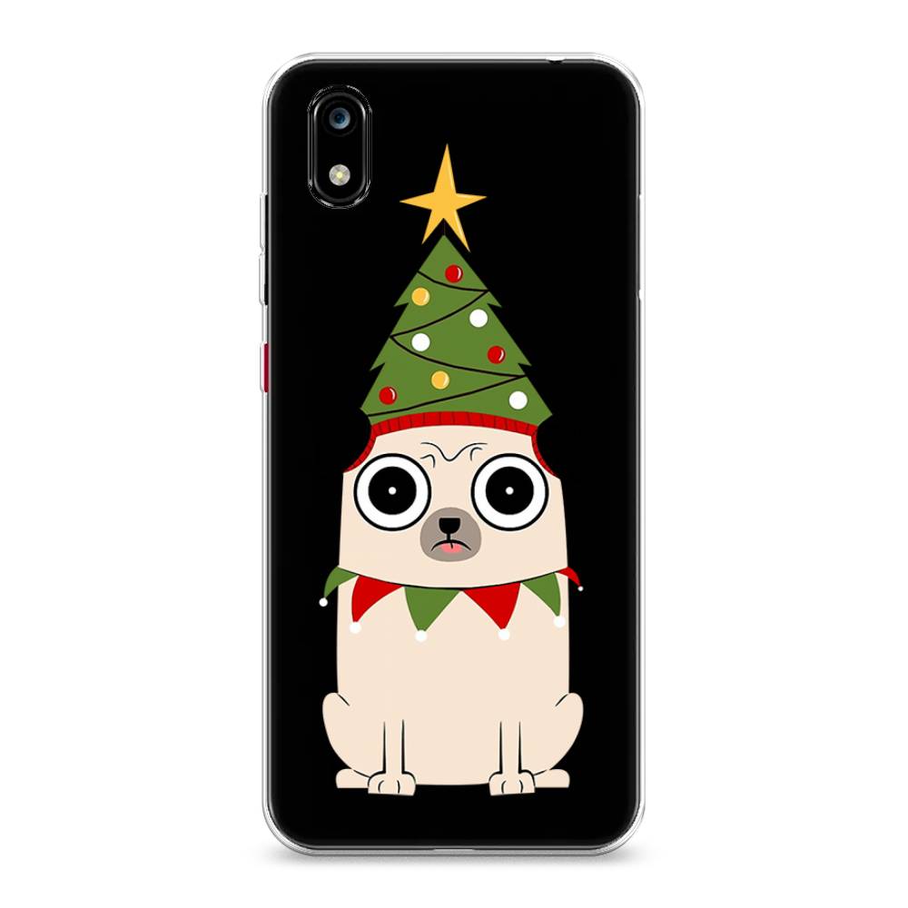 

Чехол на ZTE Blade A7 2019 "Собачка с ёлочкой", Бежевый;красный;зеленый, 133150-1
