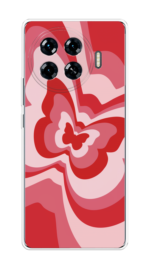 

Чехол на Tecno Spark 20 Pro Plus "Бабочка в стиле хиппи", Красный;розовый, 305050-1