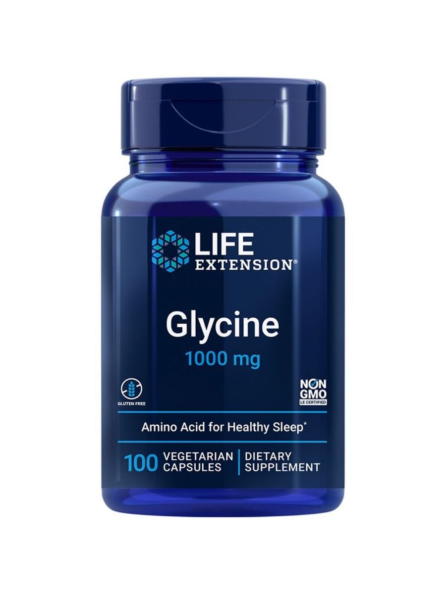 Аминокислота Life Extension Glycine (Глицин) 1000 мг капсулы 100 шт.