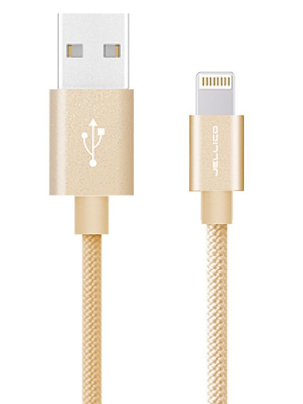 фото Кабель jellico usb - lightning вилка-вилка м (gs-20 usb - lightning gold)