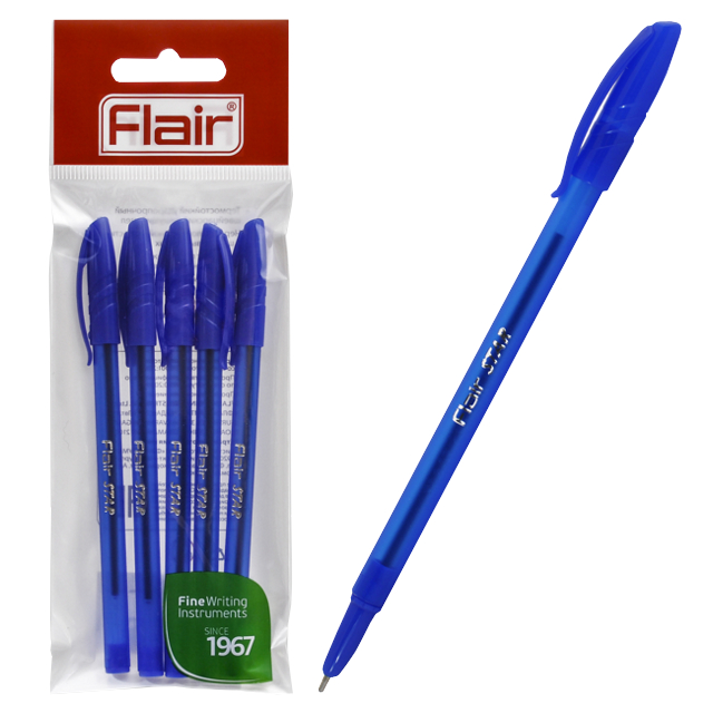 Набор ручек шариковых Flair Polo Star, синие, 0,7 мм, 5 шт.