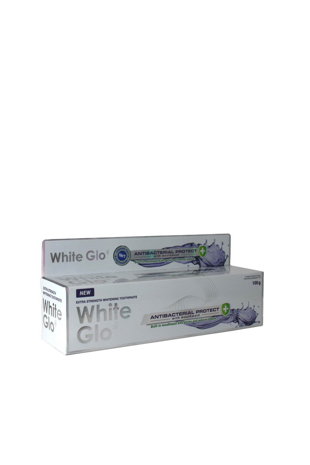 фото Зубная паста white glo отбеливающая с антибактериальным эффектом и ополаскивателем 100мл.
