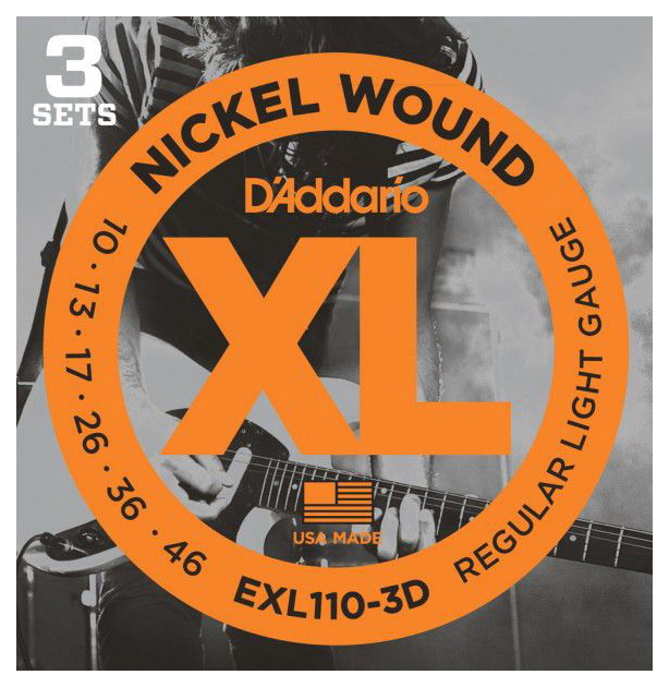 D'Addario EXL110-3D 3-PACK Струны для электрогитары, 3 комплекта 100043940856