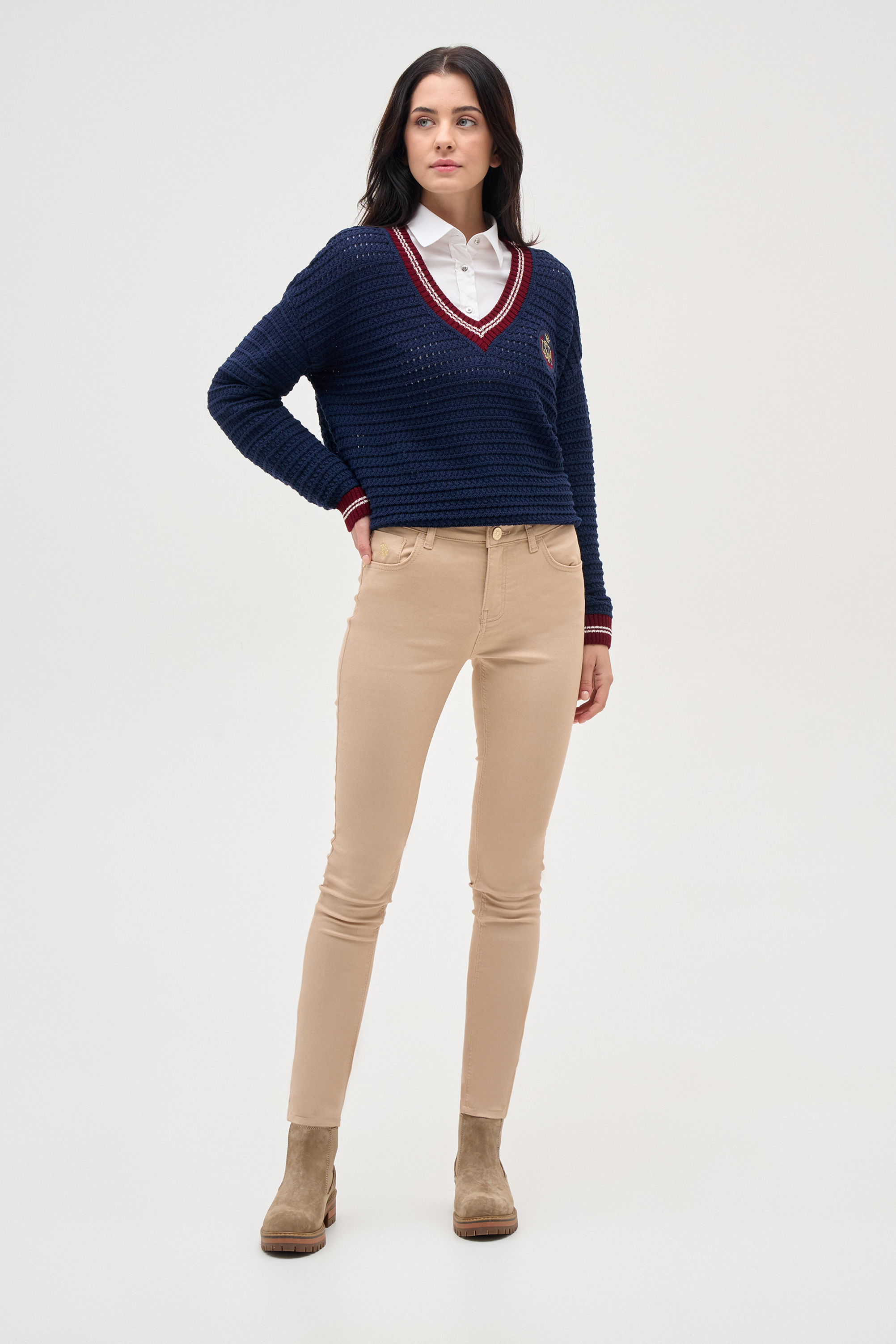 

Брюки женские U.S. POLO Assn. G082GL0780FIONA23Y-R бежевые 42, Бежевый, G082GL0780FIONA23Y-R