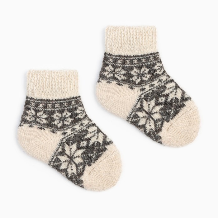 Носки детские шерстяные «Снежинка белая», цвет тёмно-серый, размер 20 носки детские стильная шерсть снежинка серый 18