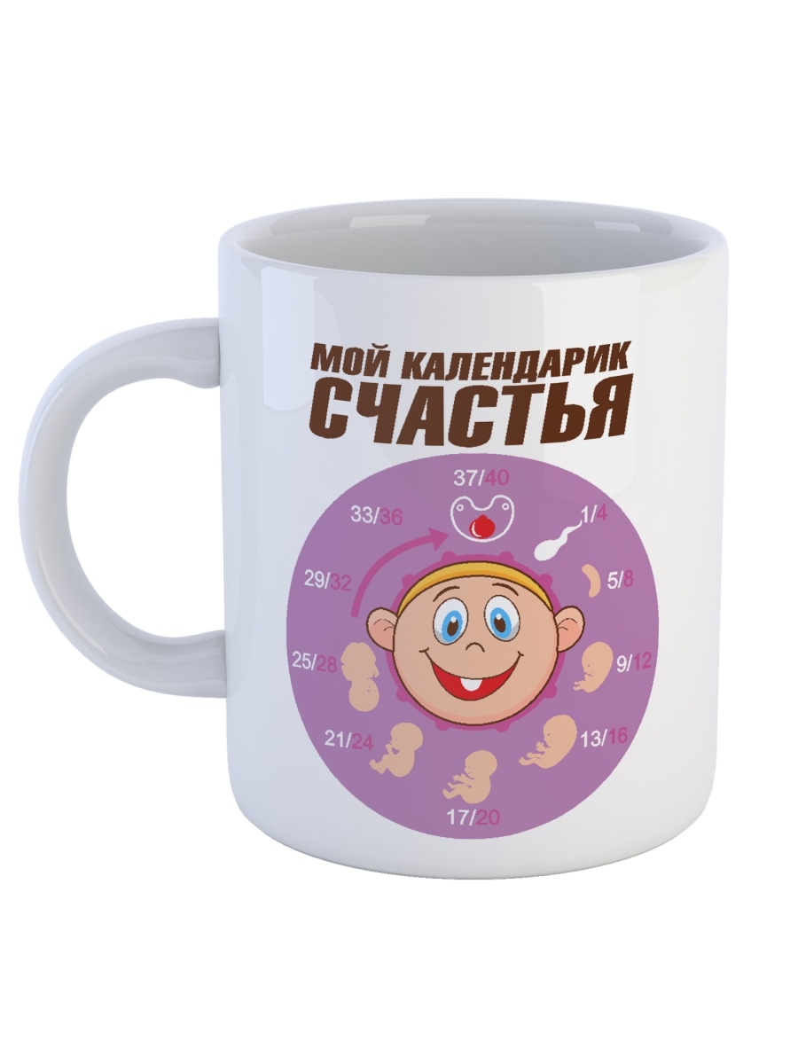 фото Кружка сувенирshop для беременных "мой календарик счастья" 330 мл cu-dedt30-w/s