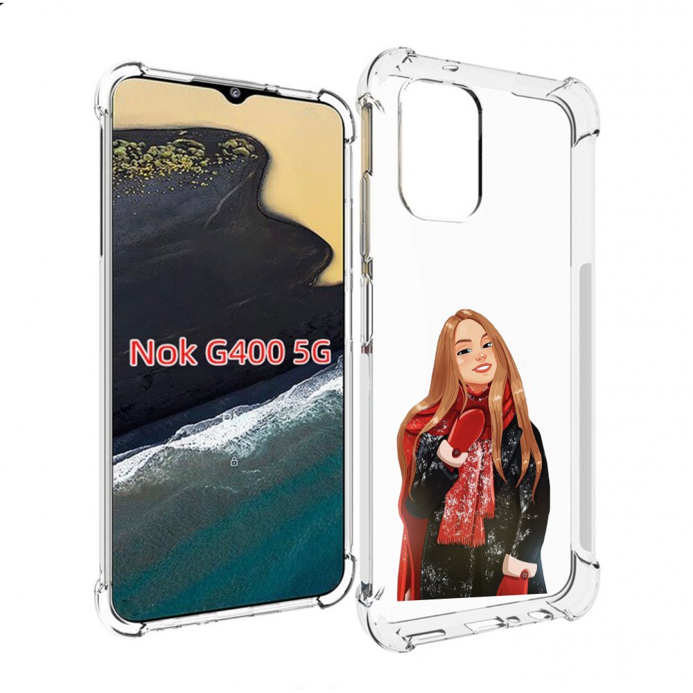 

Чехол MyPads Новогодний-зимний-арт женский для Nokia G400 5G, Прозрачный, Tocco
