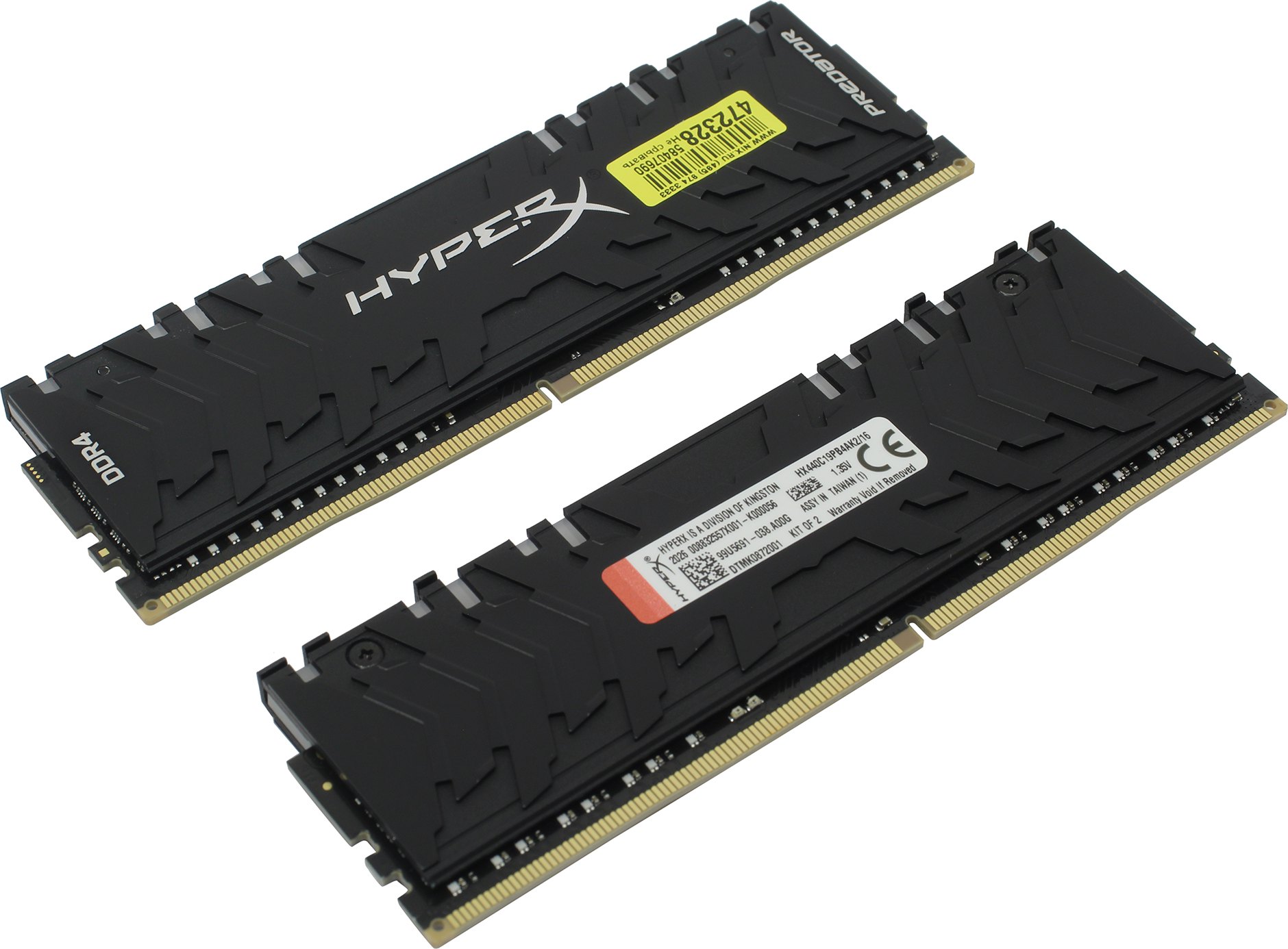 

Оперативная память Kingston HyperX Predator RGB (HX440C19PB4AK2/16) DDR4 2x8Gb 4000MHz, HyperX Predator RGB