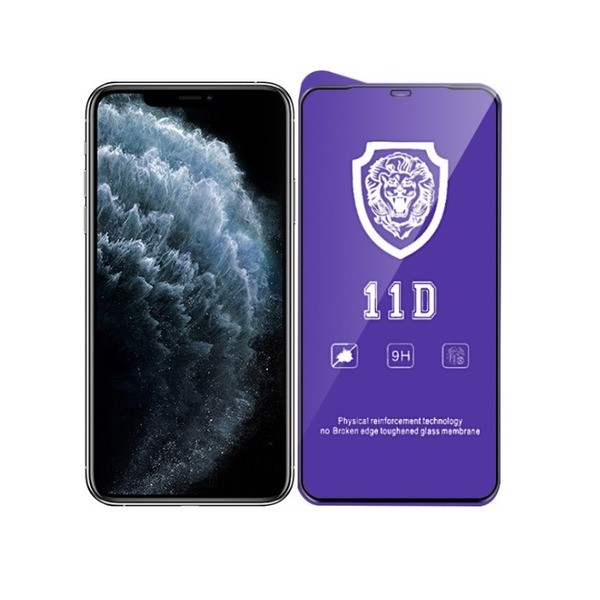 Защитное стекло Lion для iPhone 12/12 Pro 11D черный тех.пак