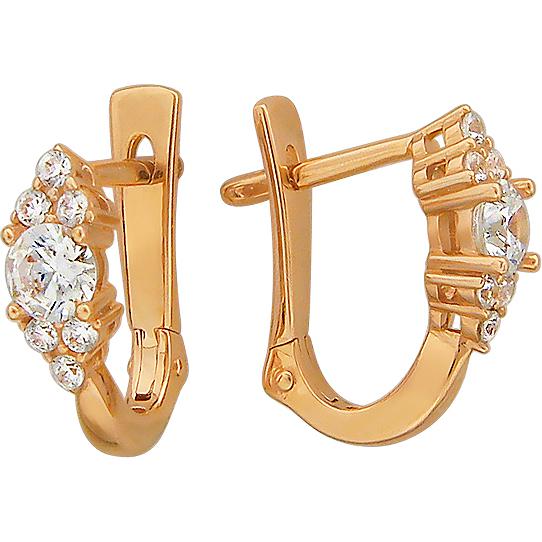 

Серьги женские из золота Эстет 01С119307, фианит/swarovski, 01С119307