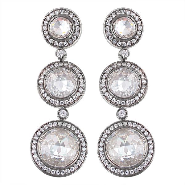 

Серьги женские из серебра Эстет 01С1511382Ч, фианит, 01С1511382Ч