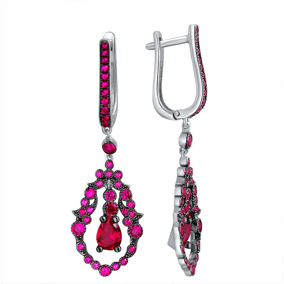 

Серьги женские из серебра Эстет 01С2511386Ч-1, фианит, 01С2511386Ч-1
