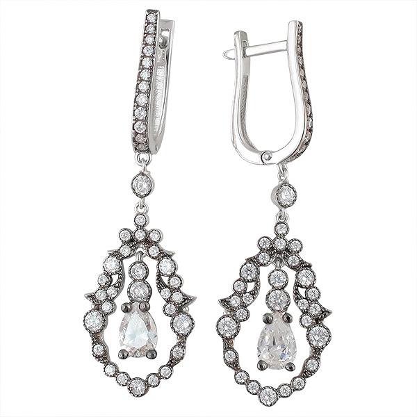 

Серьги женские из серебра Эстет 01С1511386Ч, фианит, 01С1511386Ч