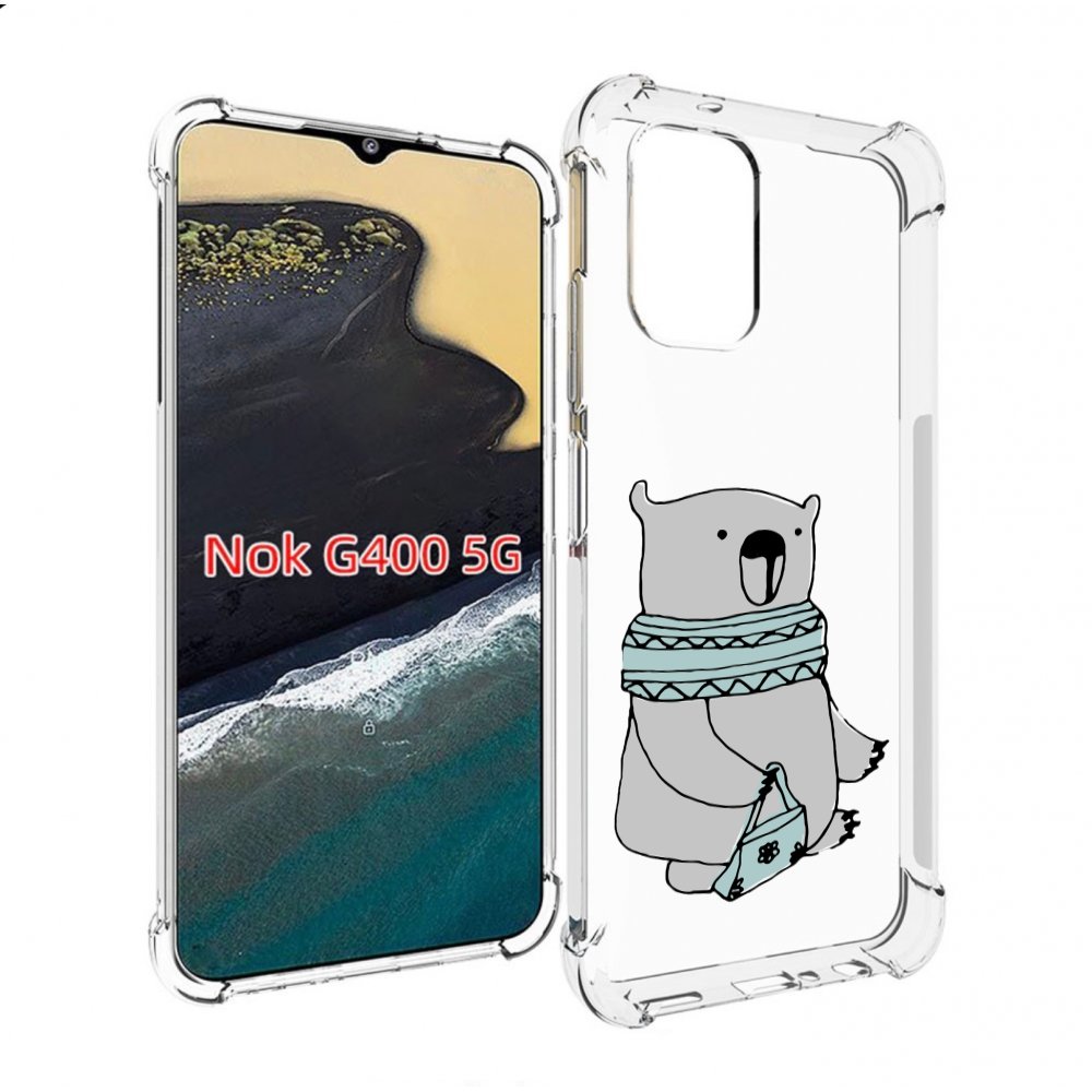 

Чехол MyPads Модный медведь для Nokia G400 5G, Прозрачный, Tocco