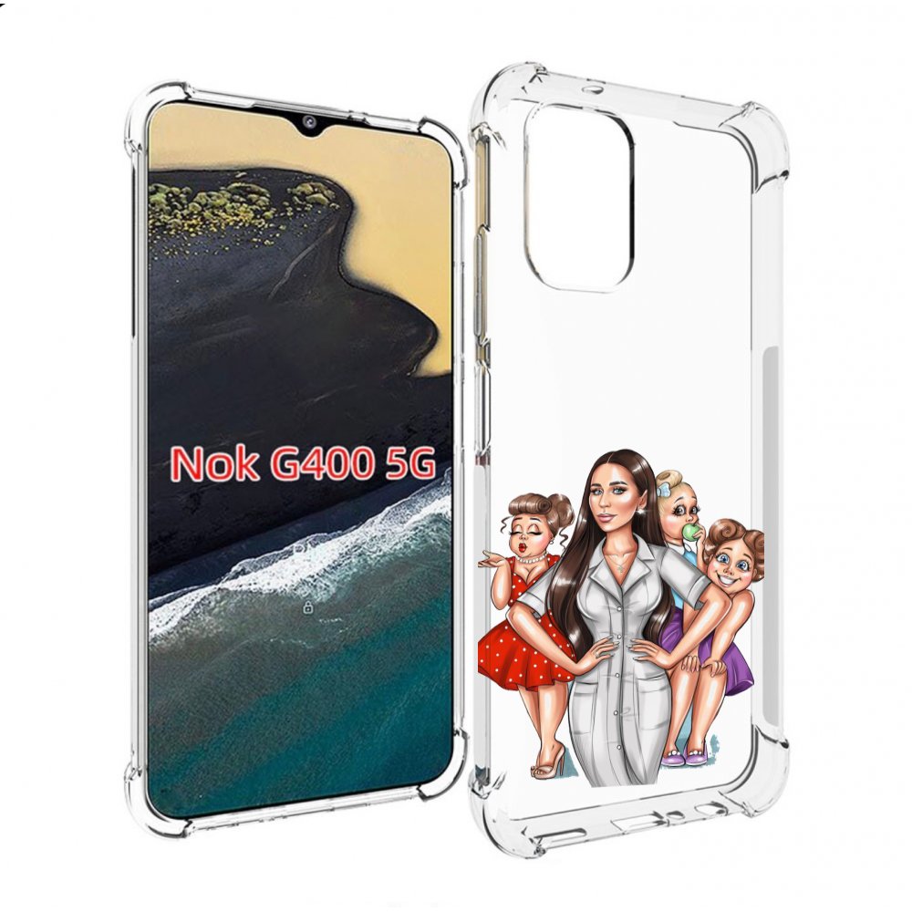 

Чехол MyPads Милые-дамы женский для Nokia G400 5G, Прозрачный, Tocco