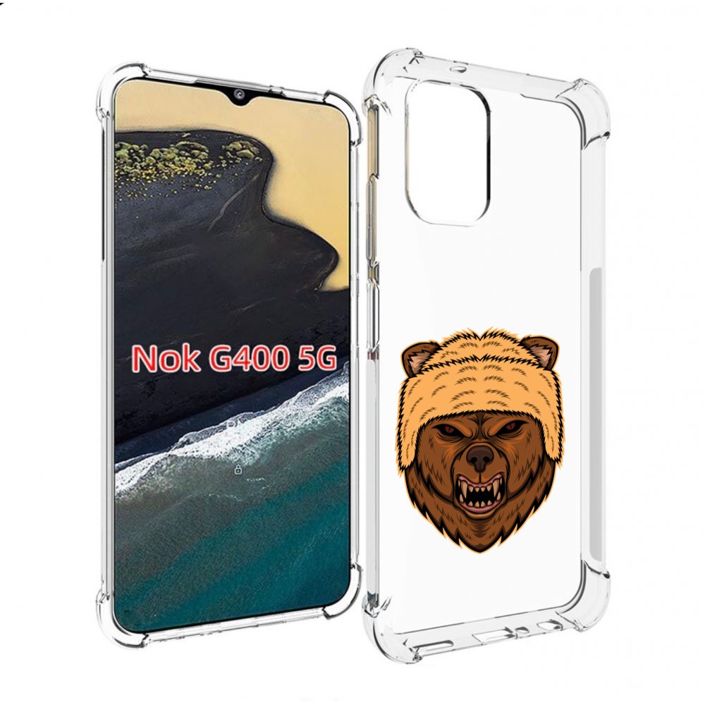 

Чехол MyPads Медведь-в-шапке для Nokia G400 5G, Прозрачный, Tocco