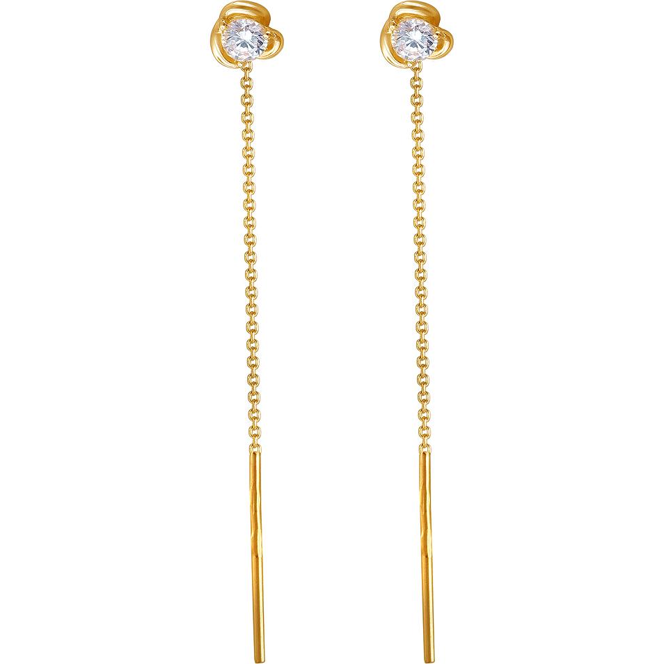 

Серьги женские из золота Эстет 01С1110570, фианит, 01С1110570